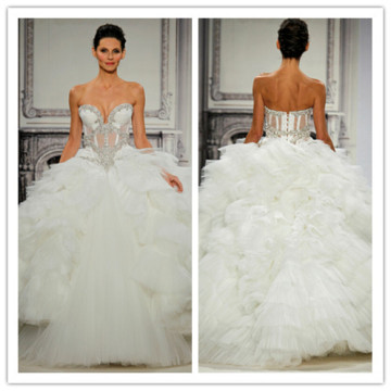 Sexy Bridal Gowns Vintage Castle Ball Gown Sweetheart Bones See Through Corset Crystal Beaded Wedding Dresses