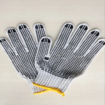 Red Dotted Natural Bleach White Cotton Glove
