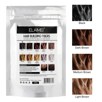 Private Label OEM Bulk Pack Refill Bags: Thickening Powder, Instant Fiber, Regrowth Full Keratin Hair Building Fibers