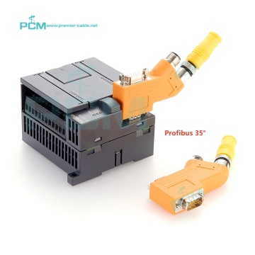 Profibus DP Bus Adapter: DB9 to M12 B-Coded 35 Degree Connector for Siemens S7 PLC and Programming Port