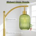Striped glass lampshade LED bulb floor lamp