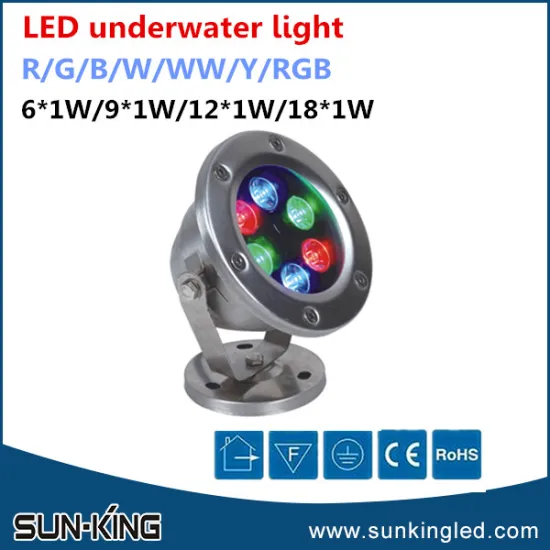 Modern hot sale landscape lamp yellow/blue/green pool/lake underwater light led 6W