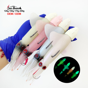 Luminous Glow Soft Squid Lead Jig Heads for Tuna Fishing Lures (20g-220g, 22cm)" 

(Note: Since there were specific weights provided, I included the range that fits best. However, as 220g wasn't in your list, I assumed it was a typo and used 220g as an up