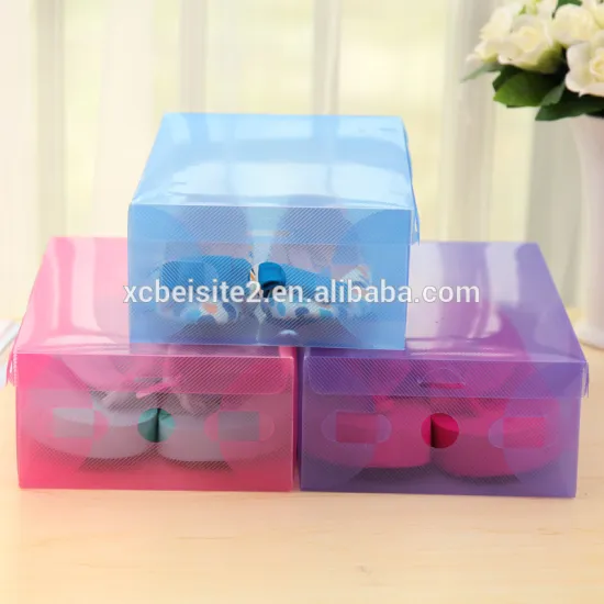 Q1126 wholesale colorful plastic shoes storage box