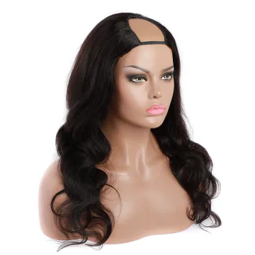 Wholesale U Part Wig Human Hair Hight Density Glueless Human Hair Wigs 10A Brazilian Virgin Hair Body Wave Can Be Permed & Dye