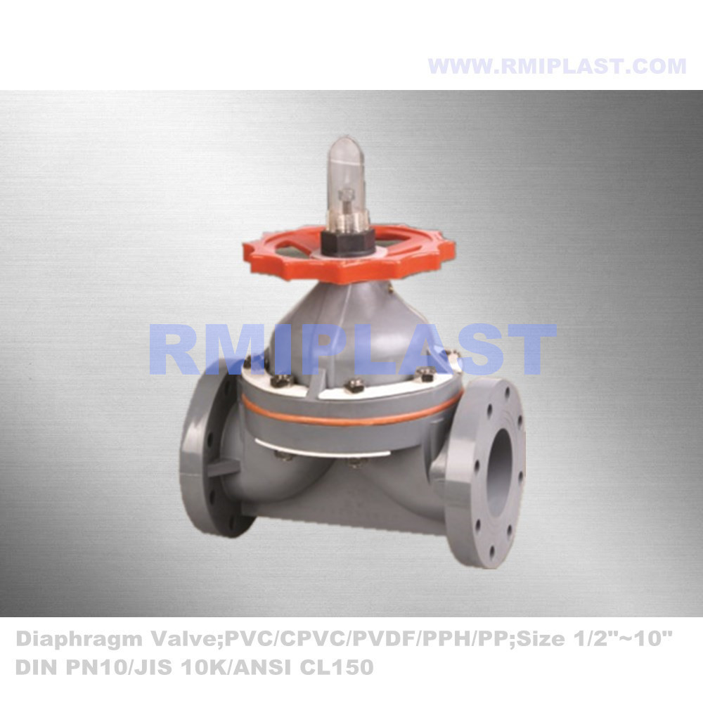 Diaphragm Valve CPVC Flange DIN PN10