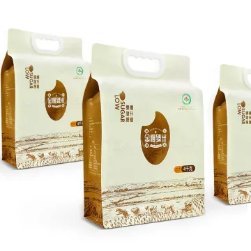 Customized Logo Rice Bags 5kg 10kg - Plastic Food Packaging Stand Up Pouches for Rice