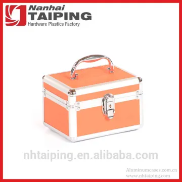 Orange Aluminum Vanity Box Portable Nail Case Nail Polishes Organizer Case