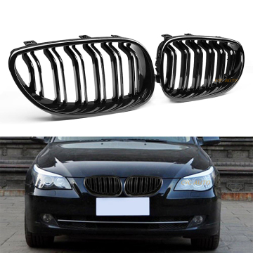 M5 스타일 신장 복근 BMW 5 시리즈 E60 2004-2009 용 M5 스타일 신장 복근 더블 슬랫 글로스 블랙 그릴