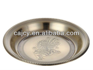 Stainless Steel Copper Plating Embossed Dishes