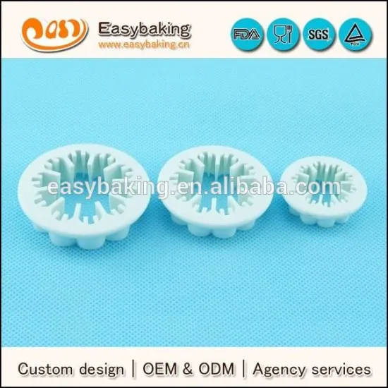 3pcs fondant cake decorating carnation plastic cutters