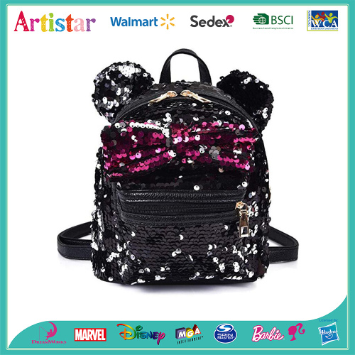 Ears Bowknot sequins backpack