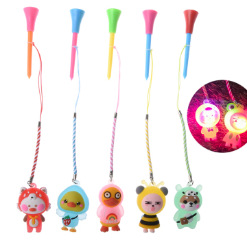Hot Sale: Vibrant New Golf Tees Featuring Cartoon Flashing Toys and Anti-Loss Ropes - Durable Rubber Cushioned Plastic Design