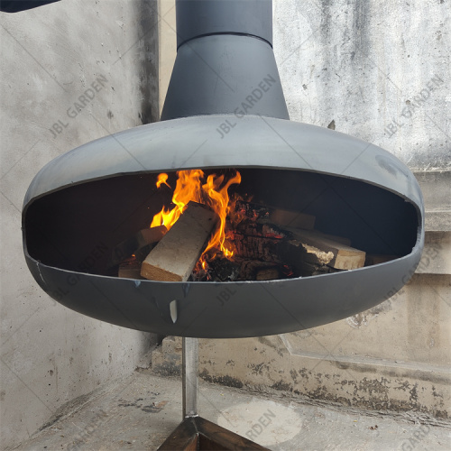 Decorative ceiling hanging fireplace