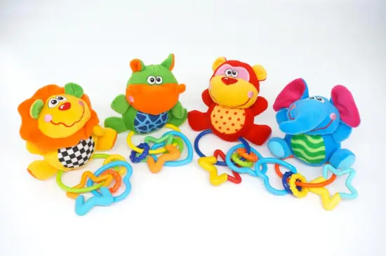 Forest Animal Plush Toys with Rattles