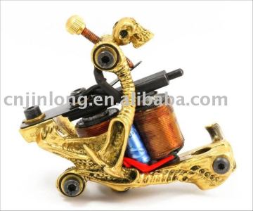 New Copper tone 10 coils Tattoo Gun tattoo machine from jinlong manufactory price TM-008