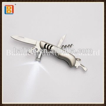 2017 Hot Selling Stainless Steel Wave Shape Gift Multi LED Pocket Knife