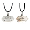 Wrapped Clear Crystal Hexagonal Pointed Pendant for Making Jewelry Necklace