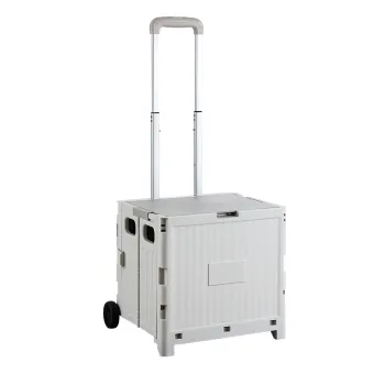 Portable Foldable Utility Cart with Telescoping Handles for Large Capacity & Easy Transport