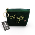 Angel style velvet embroidered coin purse
