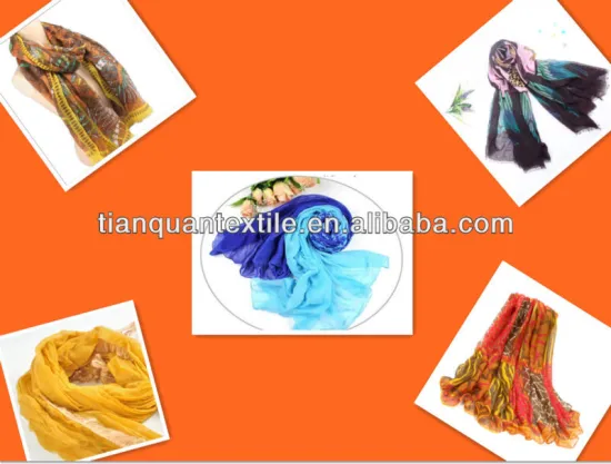 100% Polyester Voile for Scarf With Cheap Price T/T 50*50*66*60 61"
