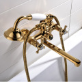 European antique wall mounted brushed gold bathtub tap