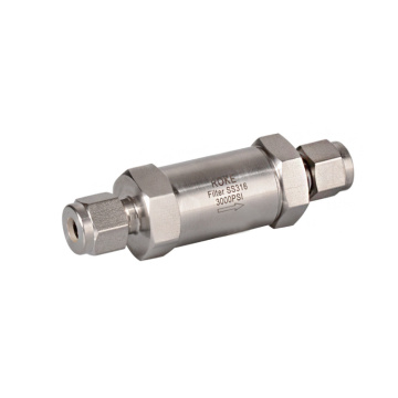 Compression Tube Fittings OD 3/8" with Micron Filters for Gas and Liquid Instrumentation (0.5um to 90um)