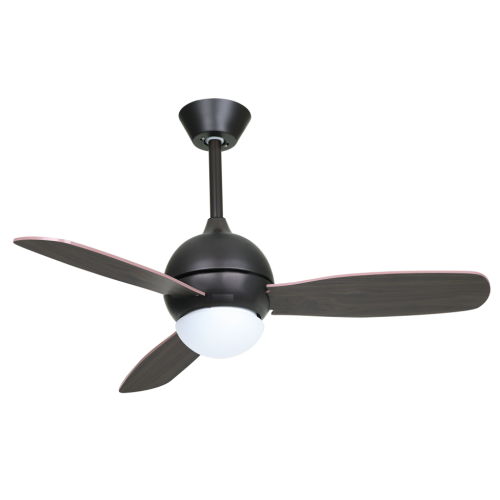 Ventilador de teto moderno preto com 3 lâminas