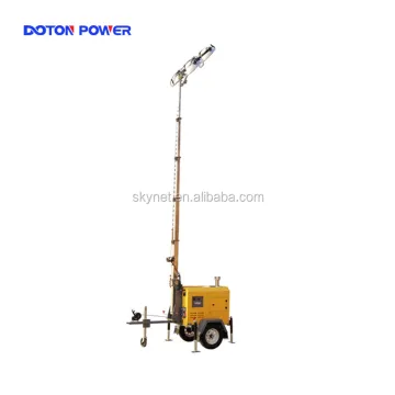 4*350W Mobile LED Light Tower With 5.5M Manual Mast Instead Of Diesel Light Tower