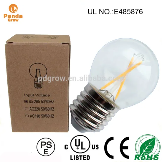 Round shape clear glass led edison style bulb G45 E26/E27/B22 3W Led filament bulb