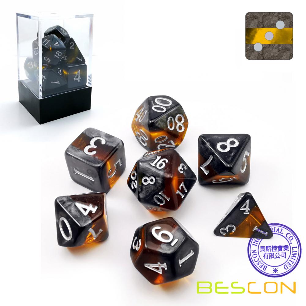 Bescon Blank Polyhedral Dice Set of 7 d4 d6 d8 d10 d12 d20 d%, Flat RPG Dice  Set Without Number China Manufacturer