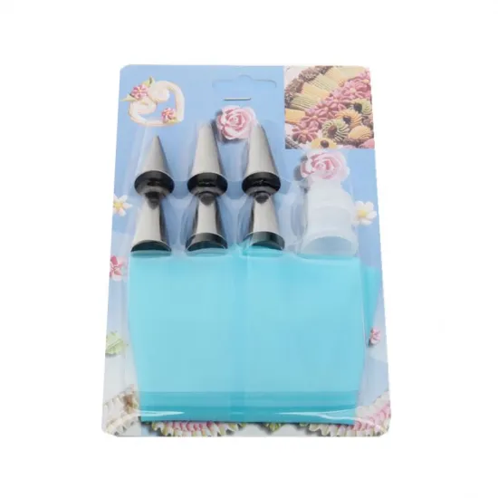 8 PCS/Set Icing Piping Bag Set with 6 Stainless Steel Nozzles for Cake Decorating