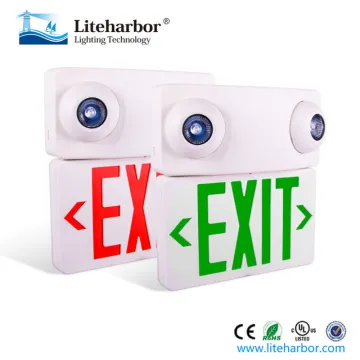2x6V 5.4W LED MR16 lamps led or incandescent Exit & Emergency Light Combo