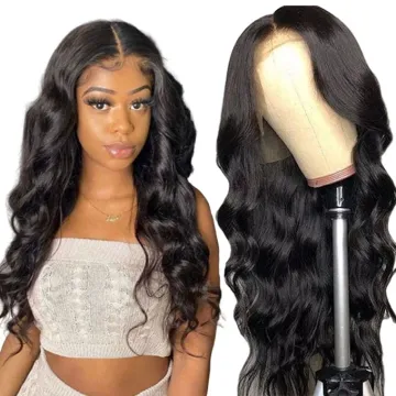 Glueless Full Lace Wigs Virgin Body Wave 180% density Human Hair Wig With Baby Hair And Preplucked Hairline
