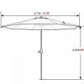 270cm Round Outdoor Patio Table Umbrella with 8Ribs