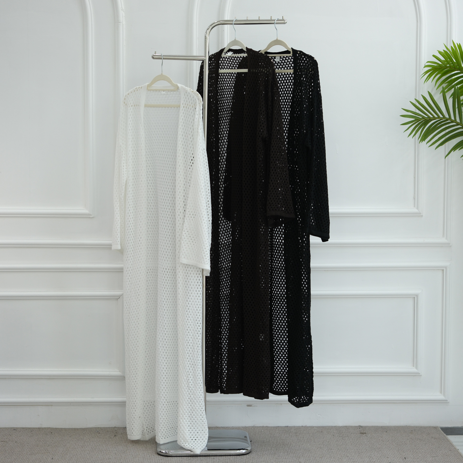 Luxury Mesh Layered Abaya Set with Inner Dress Detail