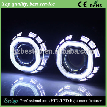 3000 LM yellow, blue, white, red, purple square angel eyes hid bi-xenon projector lamp kit