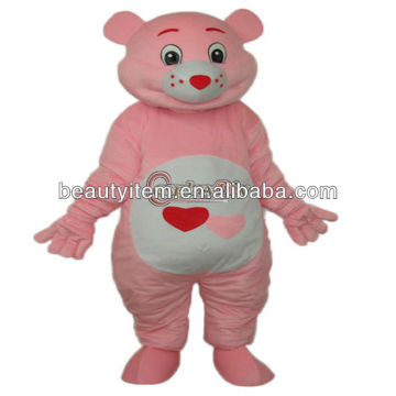 cheap cartoon Character care Bear with Red Heart Mascot Costume