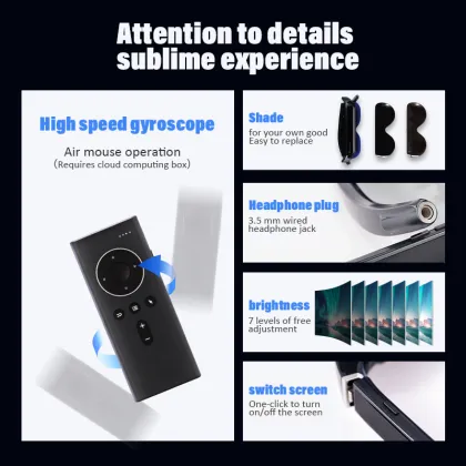 158 Inch AR Hardware: 4K HD Shooting Smart Remote Control Glasses with 3D Style Camera, Advanced AR+AI Video Technology, and Riding Glasses