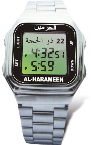 Rectangular Stainless Steel Polished Case, Bracelet Islamic Prayer Watches, Stop Watch