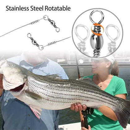 Saltwater Steel Circle Hook Rigs with Swivel Link for Catfish and Bass