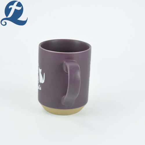 Nova popular taça de cerâmica impressa em roxo personalizado personalizado