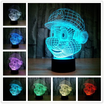 Low Energy 7 Colors Amazing 3D Glow LED Lamp