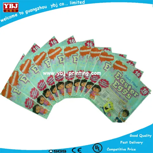 Laminated Material BOPP & CPP 3 Sides Seal Candy Packaging Bag With Euro Slot For Soft Sweets