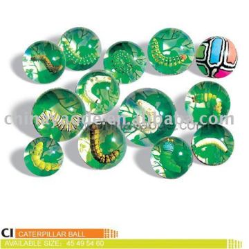 3D caterpillar figure bouncing ball