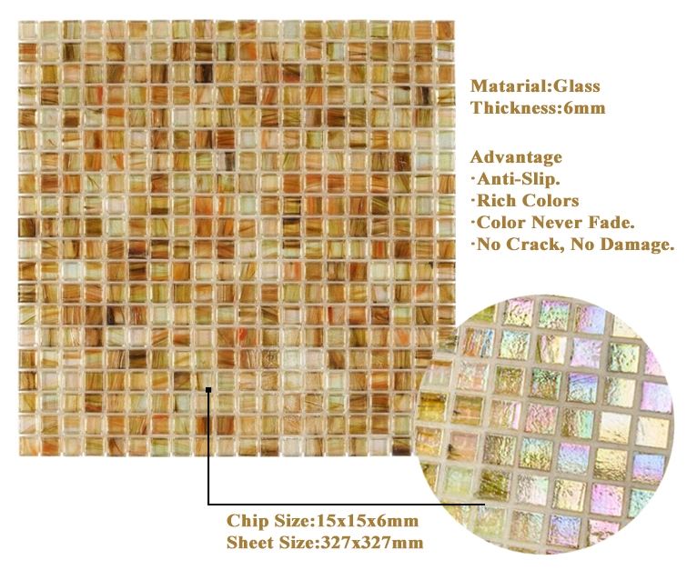 Modern Glass Mosaic Backsplash Iridescent Craft
