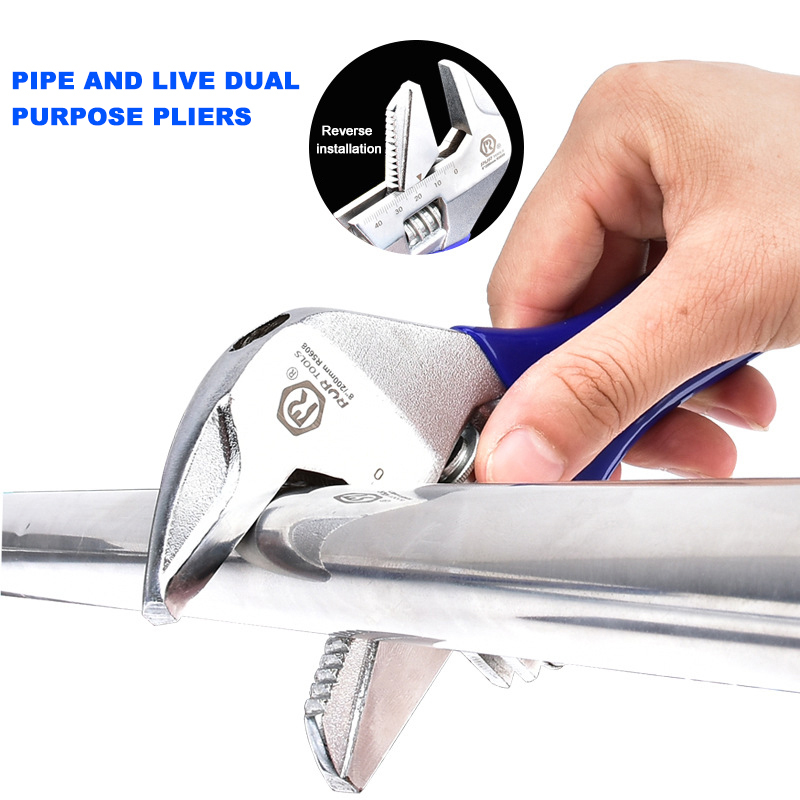 Spot wholesale plastic adjustable wrench large open spanner light pipe live dual-use bathroom wrench short handle With a wrench