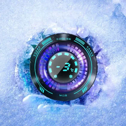 Magnetic Mobile Phone Radiator Game Cooler with Large Screen Temperature Display