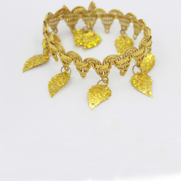 DIY Wedding and Dance Dress Accessories: 43mm Fringe Leaf Sequins Tassel Trims and Lace Ribbons