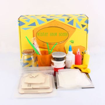 DIY Winter Scene Craft Kits: White Light Snow Village Houses &amp; Stem Toys